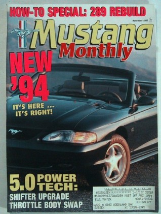 MUSTANG MONTHLY 1993 NOV - NEW '94 MUSTANG, CARROLL